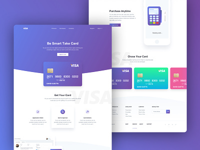 Landing Page - Product bank landing page branding identity credit debit card financial pictogram marketing website interface online banking security level simplicity usability user experience design ux ui web site service