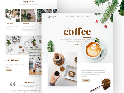Landing Page - Coffee 2018 clean landing page clean marketing page clean website coffee minimal landing page minimal website design ui ux