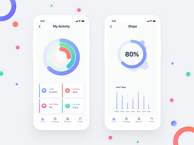 Fitness App UI clean design diet fitness health healthy ios iphonex minimal ui ux