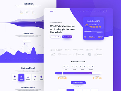 Landing Page for Cryptocurrency Company bitcoin crypto cryptocurrency currency dashboard landing page payment token ui ux wallet