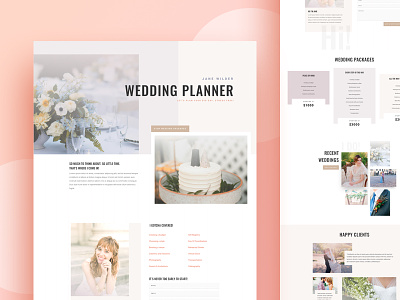 Wedding Planner Website Template Design for Divi divi landing layout planner template website wedding wordpress