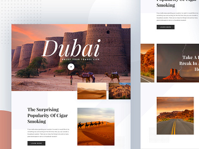 Travel Blog Exploration II blog card clean landing page photography search serif tourism travel