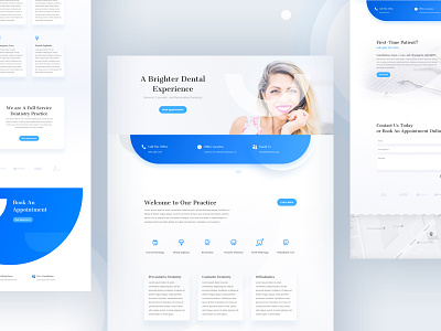 Dentist Template Design for Divi cards clean clean creative clinic dental dentist denutes divi dribbble best shot health healthcare icon layout medical modern protection smile template website wordpress