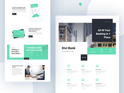 Bank - Sneak Peek bank bank account bank card chart credit card debit card finance financial graph icon landing page layout money statistics stats template ui ux website wordpress