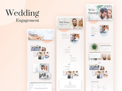 Wedding Engagement Template Design for Divi couples divi engagement flower icon illustrations landing page layout marriage newlyweds ring rsvp template typography ui ux website wedding wedding invite wordpress