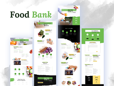 Food Bank Template Design for Divi charity clean divi donate donation gradient help homepage hunger illustrations landing page layout non profit non profit organization template typography ui ux website wordpress