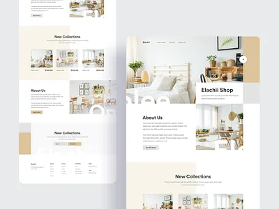 Elachii Landing Page bed bed and breakfast bedroom clean design dribbble best shot ecommerce furniture interior landing landing page layout minimal product product page typography ui uinugget ux website