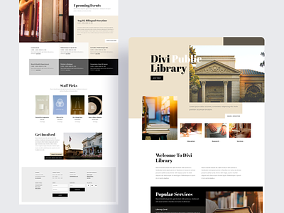 Library - Sneak Peek books bookstore design divi elegant themes gallery grid interaction landing page library product design public library read template typography ui ux web design website wordpress