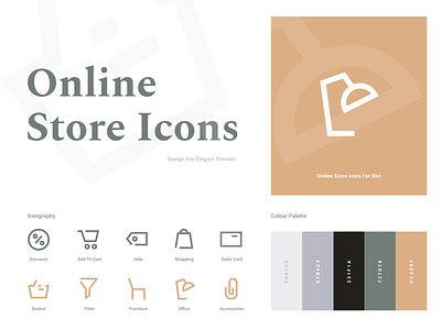 Online Store Icons branding business ecommerce icon app icon set icons icons pack iconset illustration landing page mark online store online store commerce palette store template ui ux web website