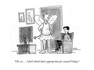 Casual Fridays business cartoon casual friday illustration single panel cartoon