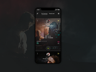 Music Streaming App Feed | iOS minimalistic music music app