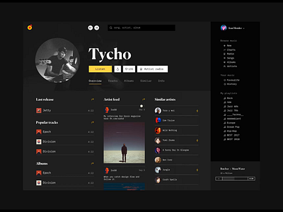 Yandex Music Animation black dark dark background dashboard minimalistic music music app ui ux