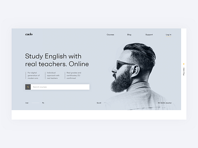 Language Courses Landing Page | Commercial Work language learning minimal minimalistic