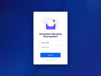 Daily UI 016 - Popup / Overlay daily ui email illustration overlay pop up signup
