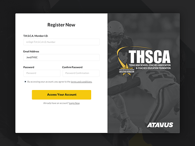 Registration Page football registration sign in splash ui ux visual design