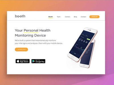 Health Monitoring Device Hero branding dailyui design healthcare interface ui uiux visual design visual designer visual identity web design