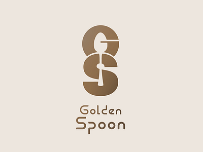 Golden Spoon branding catering gold golden logo spoon