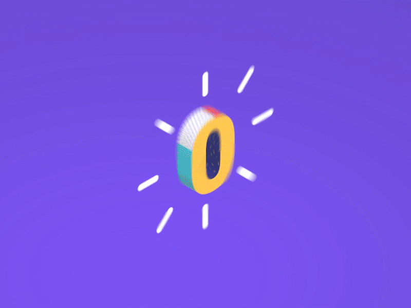 Zero..One..Two.... 3d colors gif motiondesign typography
