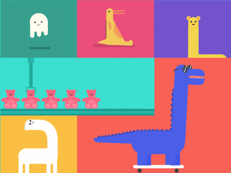 FUN characters loop motion design animation gif