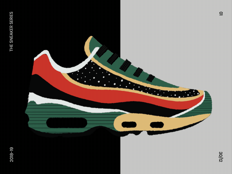 The Sneaker Series | 01 of 03 loop illustration motion design animation gif
