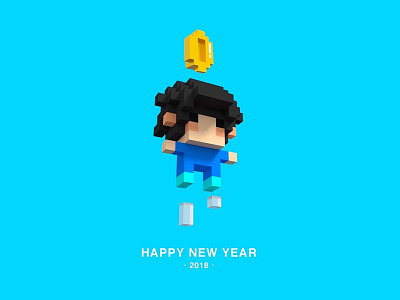 2018 Happy new year magicavoxel