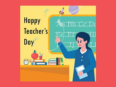 Happy Teacher’s Day with Holding a Book Instagram Post branding celebrateteacherday festival teacherday