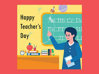 Happy Teacher’s Day with Holding a Book Instagram Post