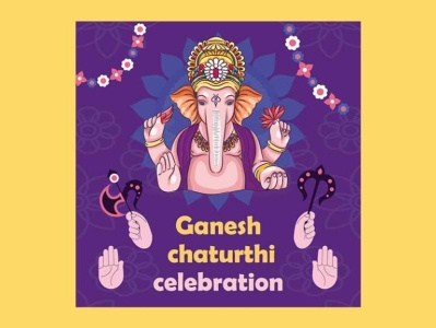 Happy Ganesh Chaturthi Instagram Template Post... 2022ganeshchaturthi ganesh ganesh chaturthi graphic design