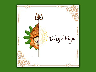Religious Durga Puja Festival Card Instagram Design Template
