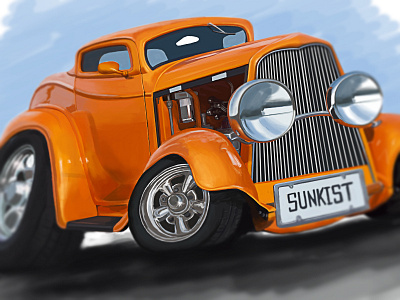 Sunkist CARicature autos caricature custom digital painting illustration photoshop