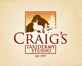 Craig's Taxidermy Logo Design identity logo outdoors rustic