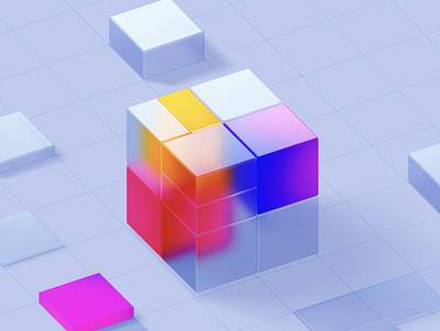 3D Glass Cubes Visual 3d 3d blur glass cubes branding design graphics motion graphics