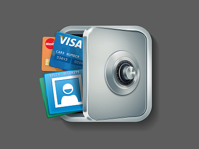 Identity Vault app icon desing icon identity protector locker logo safe vault icon
