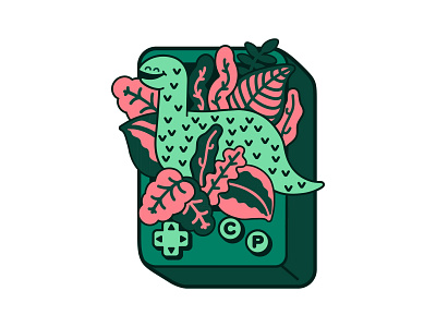 Child's Play Dino Pin charity charity work cute design dino dinodna dinosaur enamel pins illustration tropical tropical leaves