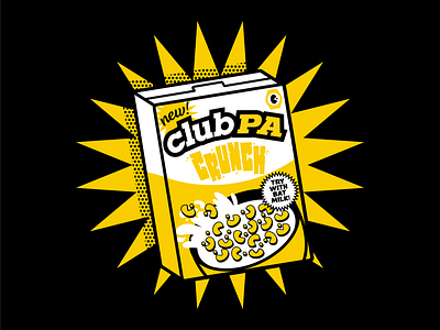 ClubPA T-Shirt Design cereal cereal box cereals clean clothing clubpa cute design digital illustration handlettering illustration