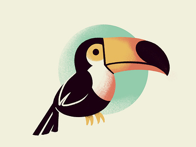 Toucan adorable birb bird cute digital illustration drawing forest illustration ipad pro ipadpro jungle textured textures toucan