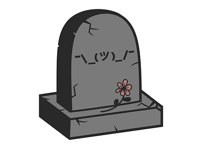 I'll Worry When I'm Dead enamel grave illustration pin shrug ¯ (ツ) ¯