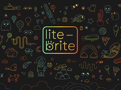 Lite-Brite Unofficial rebrand and website branding lite brite rainbow web design