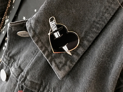 With All My Black Heart Enamel Pin