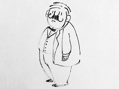 Poirot brush pen character character design illustration ink poirot silly sketch