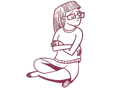 humph. character design girl illustration ink drawing nerd snob