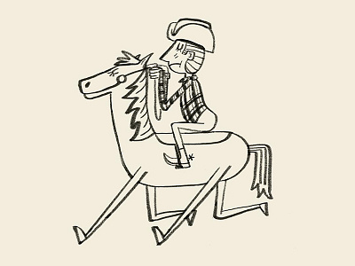 giddyup character design cowboy horse illustration ink drawing silly texas
