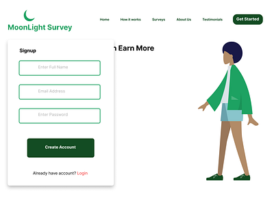 Moonlight Survey Signup Page