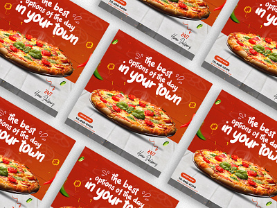 Delicious pizza and food menu social media banner design banner branding design flyer design graphic design illustration pizza poster poster poster design social media poster vector