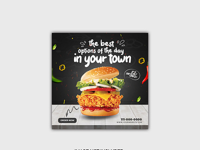 Delicious burger and food menu social media banner design