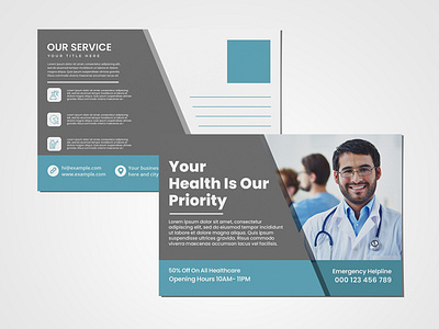 Medical Healthcare Postcard Template