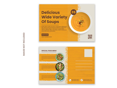 Restaurant Food Postcard Design