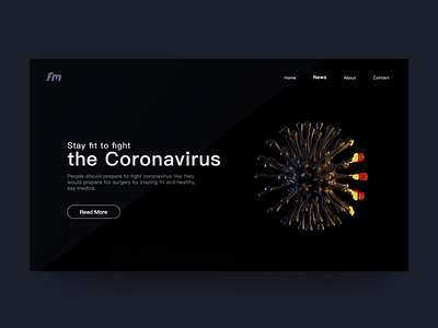 Virus🦠 3d animation branding clean coronavirus design landing page ui ui ux virus web website