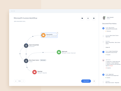 Workflow Preview clean saas crm elements graph management process tool ui ux workflow