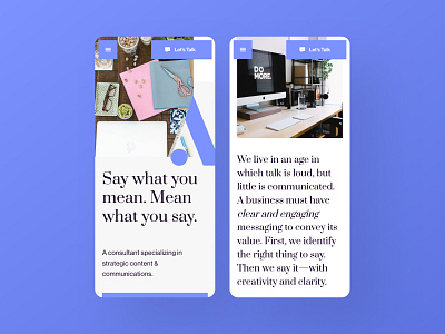 Personal Site for Amelia Scott (Mobile) clean ui design landing page minimal mobile typography ui web website website design